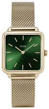 Image of CLUSE La TA tragone Gold Mesh Bracelet Green Dial Watch