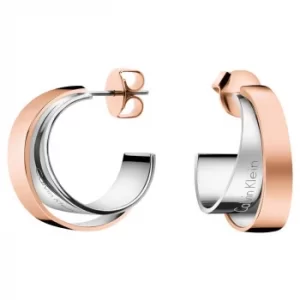 Image of Calvin Klein Two Colour Unite 3/4 Hoop Earrings