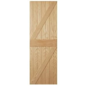 Image of Ledged Braced Oak Veneer Oak Veneer Unglazed External FrontBack Door H1981mm W838mm