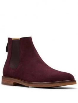 Image of Clarks Clarkdale Gobi Suede Chelsea Boots - Burgundy