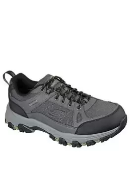 Image of Skechers Selmen Waterproof Lace Up Outdoor Toe Cap Shoe, Charcoal, Size 8, Men