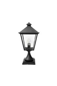 Image of Turin Grande 1 Light Outdoor Pedestal Lantern Black IP54 E27