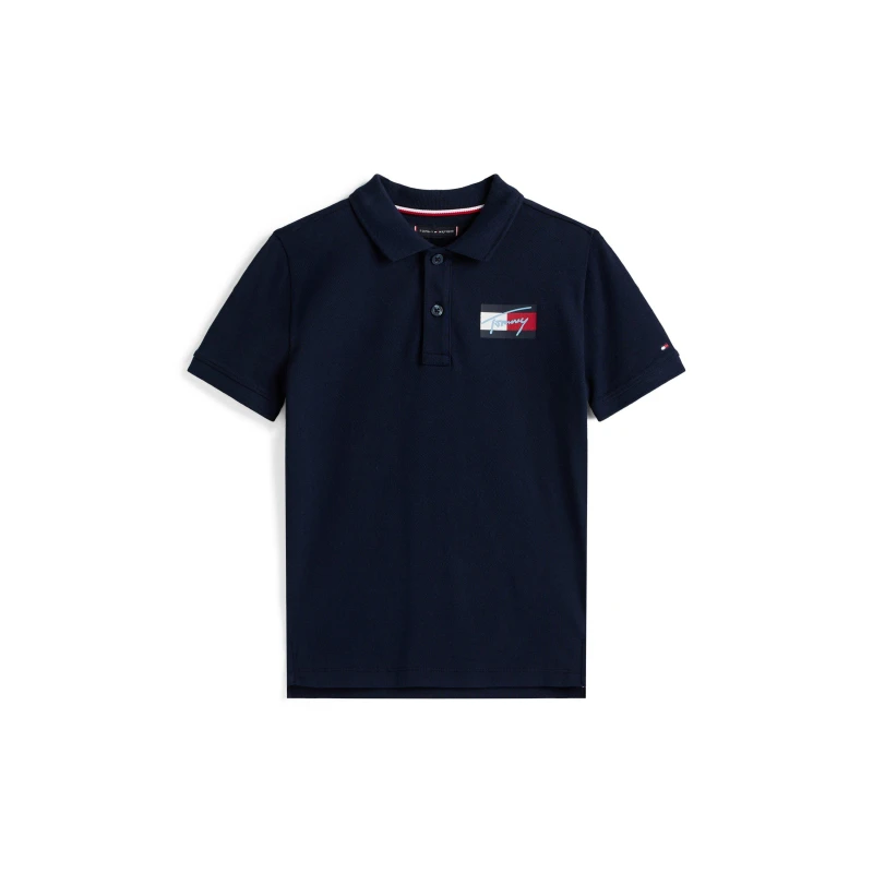 Image of Tommy Hilfiger Kids Short Sleeve Polo Shirt Night Navy C1G male 4Y