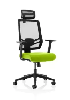 Image of Ergo Twist Bespoke Fabric Seat Myrrh Green Mesh Back with Headrest
