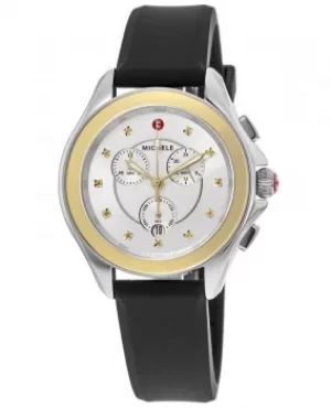 Image of Michele Cape Silver Dial Black Silicone Strap Womens Watch MWW27E000007 MWW27E000007