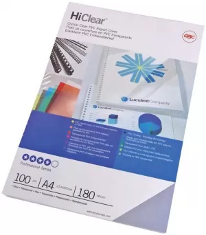 Image of GBC Economy A4 150 Micron Binding Covers Clear 2 x Pack fo 25