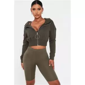 Image of I Saw It First Khaki Jersey Cycling Shorts - Green