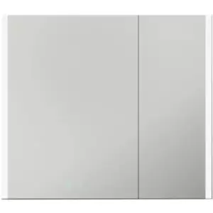 Image of Loops - 800 x 700mm IP44 LED Twin Bathroom Mirror Cabinet - Bluetooth Speaker & Demister
