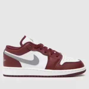 Image of Jordan Air Jordan 1 Low, Cherrywood Red/Cement Grey-White, size: 3, Unisex, Trainers, 553560-615