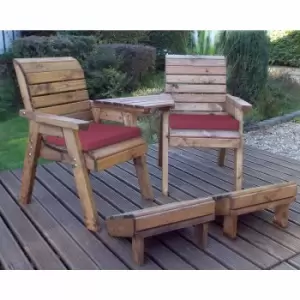 Image of Charles Taylor Deluxe Angled Lounger Set with Cushions, Burgundy