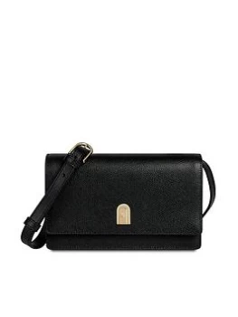 Image of Furla 1927 Leather Crossbody Bag & Card Holder - Black