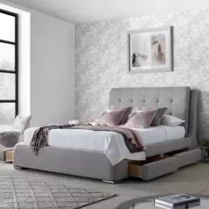 Image of Soho Grey Fabric 4 Drawer Storage Bed Double