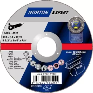 Image of Norton Flat Metal Slitting Disc 230 x 1.9 x 22.2mm Steel