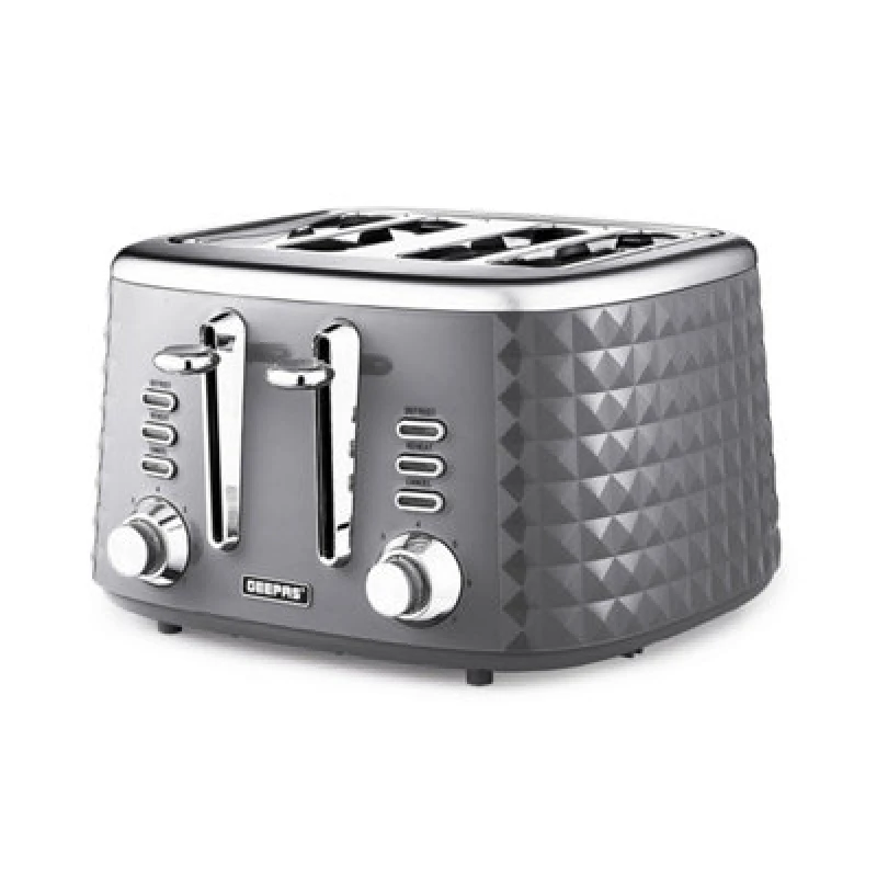 Image of Geepas Argyle 4 Slice Bread Toaster 7 Level Browning Control 1750W Grey