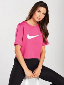 Image of Nike Sportswear Swoosh Crop Tee Pink Size S Women