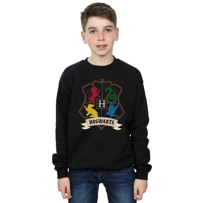 Image of Harry Potter Houses Crest Sweatshirt Black male