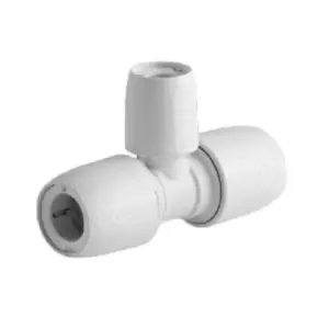 Image of Wavin Hep2O 90 Degree Branch Reduced Tee White 15mm X 15mm X 10mm Push-Fit Hd13/15W