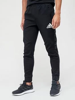 Image of adidas Tape Jogger Pants - Black/White, Size XL, Men