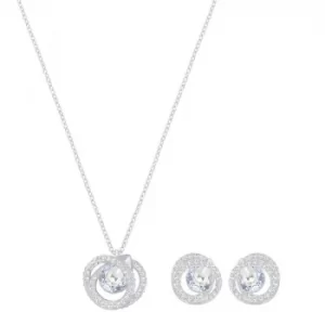 Image of Ladies Swarovski Rhodium Plated Generation Necklace and Earring Set