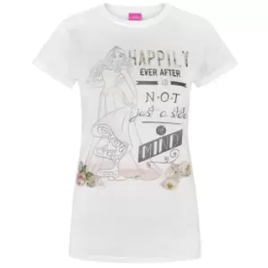 Image of Disney Womens/Ladies Sleeping Beauty Happily Ever After T-Shirt (L) (White)