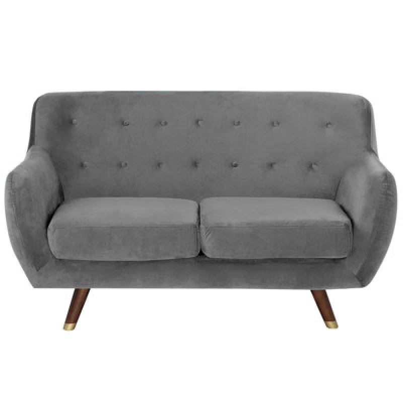 Image of Beliani Sofa 2 Seater Bodo Velvet Grey