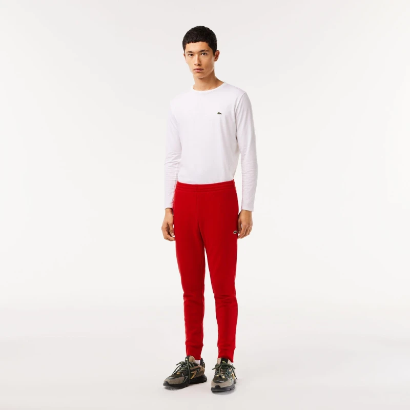 Image of Lacoste Fleece Tracksuit Bottoms Red male XS