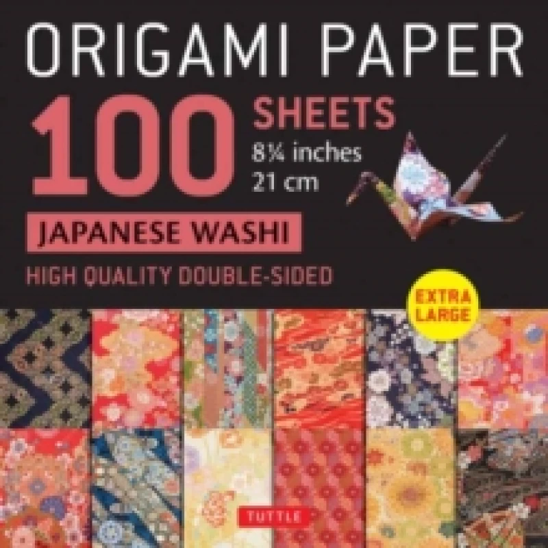 Image of Origami Paper 100 sheets Japanese Washi 8 1/4" (21 cm) : Extra Large Double-Sided Origami Sheets Printed with 12 Different Designs (Instructions for 5