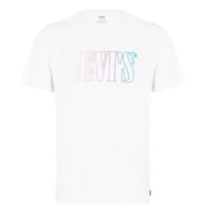 Image of Levis Serif Gradient Logo T Shirt - White