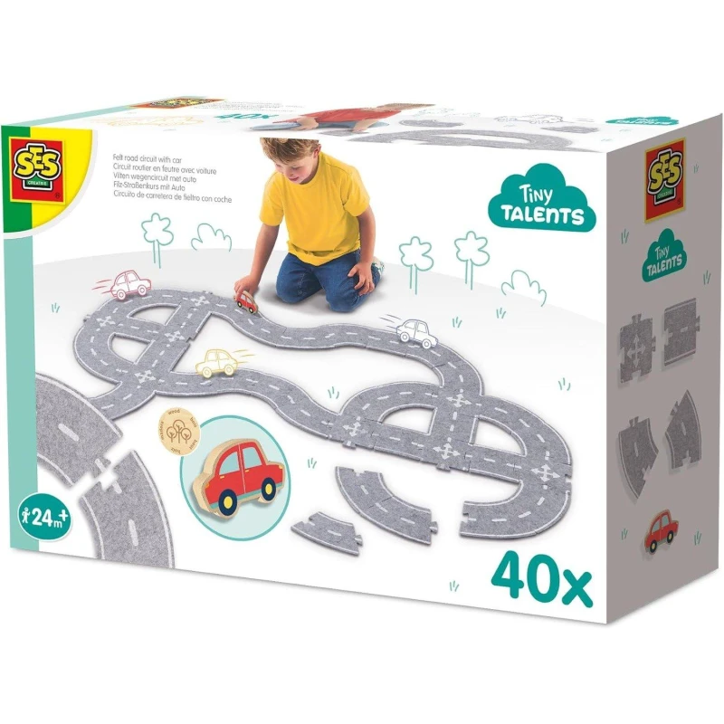 Image of SES Creative Felt road circuit 40pcs with car Multi unisex One Size