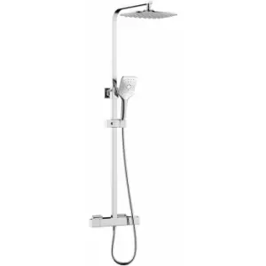 Image of Craze Thermostatic Bar Mixer Shower with Shower Rigid Riser Kit and Fixed Head - Chrome - Bristan