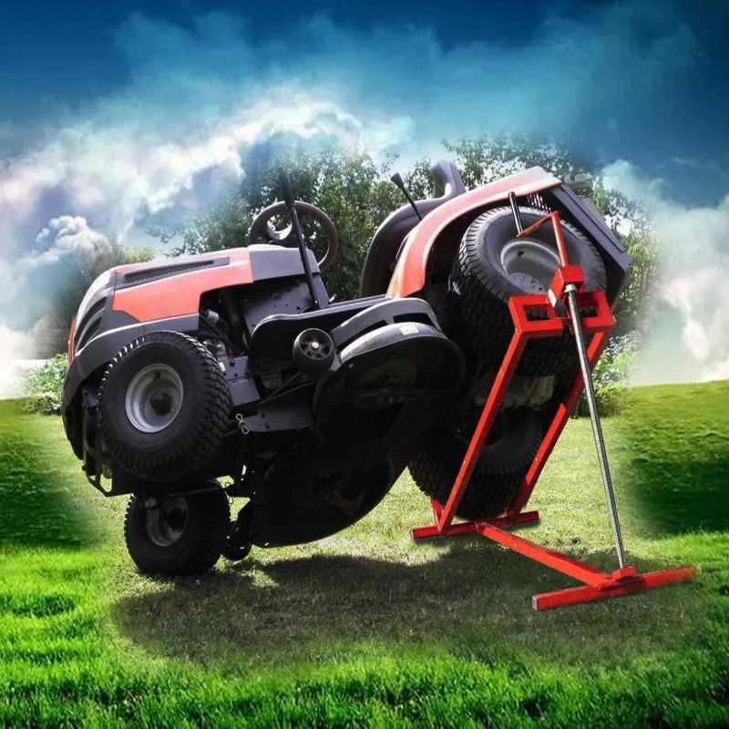 Image of Gr8 Garden Lawn Ride on Mower Lifter Telescopic Jack for Garden Tractor Lift Ramp Max 400kg Orange