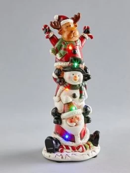 Image of Festive Jolly Santa And Friends Light Up Ornament