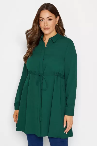 Image of Tie Waist Tunic Shirt