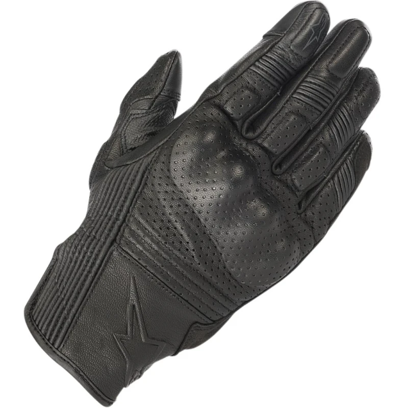 Image of Alpinestars Mustang v2 Leather Motorcycle Gloves M Black Black