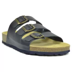 Image of Sanosan Mens Lisbon Leather Sandals (7 UK) (Navy)
