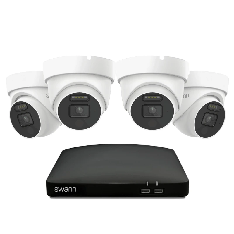 Image of Swann 4K Wired DVR CCTV 4 Dome Camera Kit 8 Channel 1TB HDD Storage