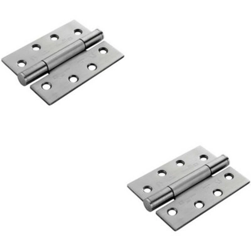 Image of Loops 2x PAIR 100 x 75 x 3mm Concealed 14 Bearing Hinge Satin Steel Internal Door Metallics