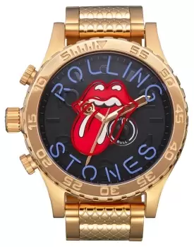 Image of Nixon A1355-513-00 Rolling Stones 51-30 Gold/Neon Font Watch