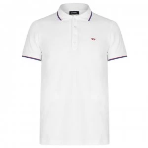 Image of Diesel Tipped Polo Shirt - White 100