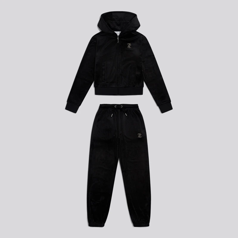 Image of Juicy Couture Kids Velour Clothing Set Jet Black 102 female 8-9 Yrs