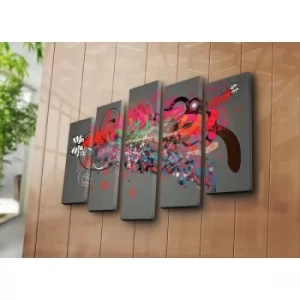 Image of 5PATK-236 Multicolor Decorative Canvas Painting (5 Pieces)