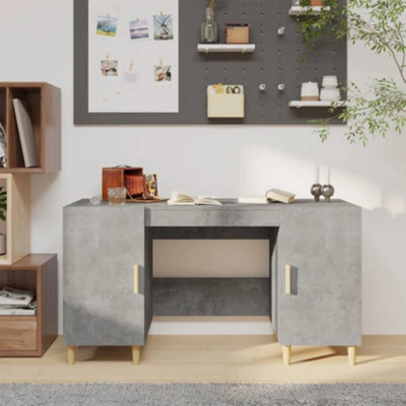 Image of Vidaxl Desk Concrete Grey 140X50X75cm Engineered Wood
