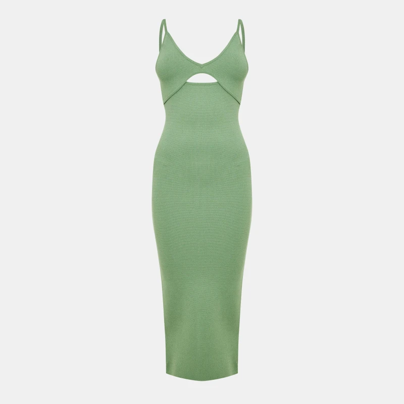 Image of Jack Wills Cut Out Midi Dress - Green Green 6