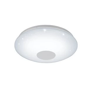 Image of Eglo Voltago 2 LED White Crystal Effect Round Flush Ceiling Light - 20W