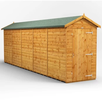 Image of 20x4 Power Windowless Apex Garden Shed - Brown