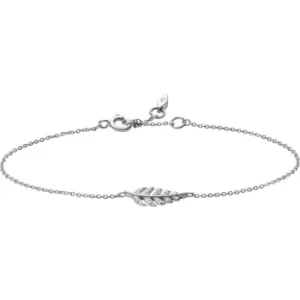 Image of Ladies Fossil Elliott Leaves Sterling Silver Chain Bracelet