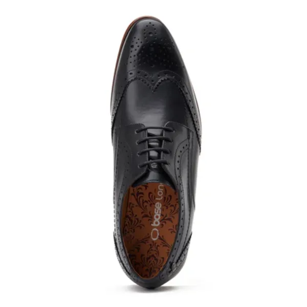 Image of Base London Mens Barbera Formal Casual Brogues Shoes - UK 7 Black male GDE2775BLK7