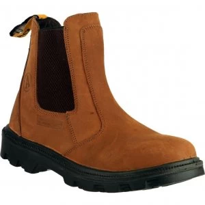 Image of Amblers Mens Safety FS131 Water Resistant Pull On Safety Dealer Boots Brown Size 6