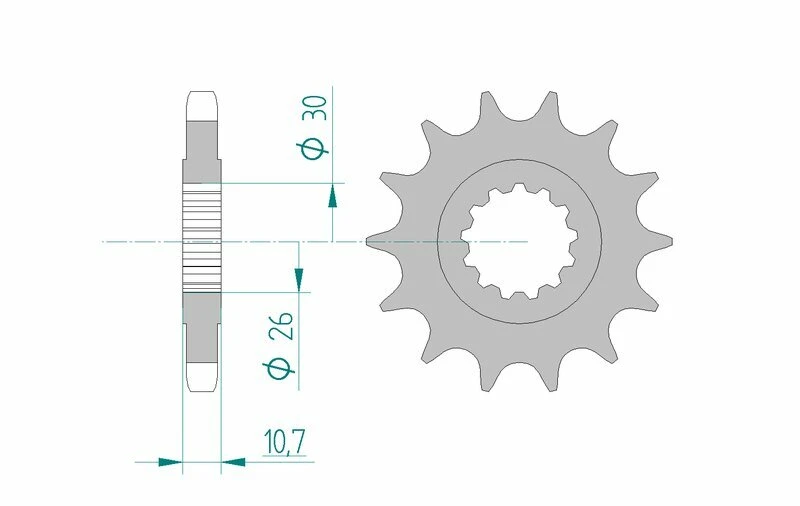 Image of AFAM Steel Standard Front Sprocket 21801 - 530, Size 100 mm