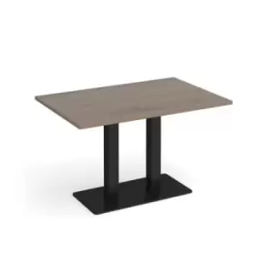 Image of Eros rectangular dining table with flat Black rectangular base and twin uprights 1200mm x 800mm - barcelona walnut